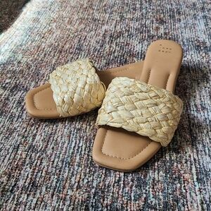 Straw slide on sandles